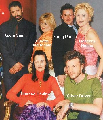 The debaters for Queenstown Winter festival 2001 Comedy Debate. Not pictured, Anna Kennedy.